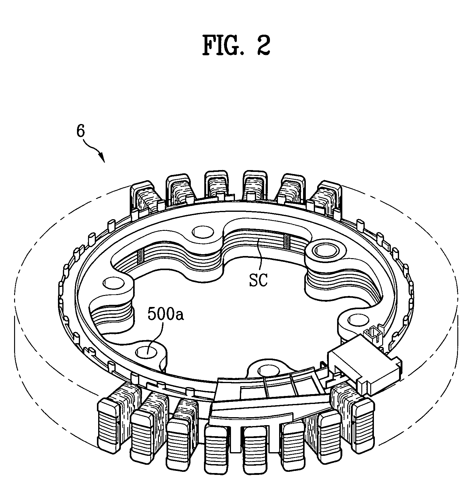 Stator of outer rotor type motor for drum type washing machine