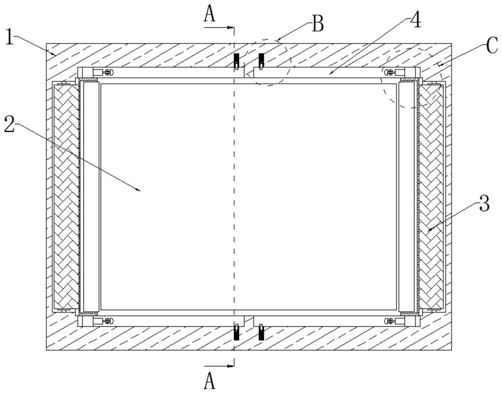 Embedded display screen with pull protection function