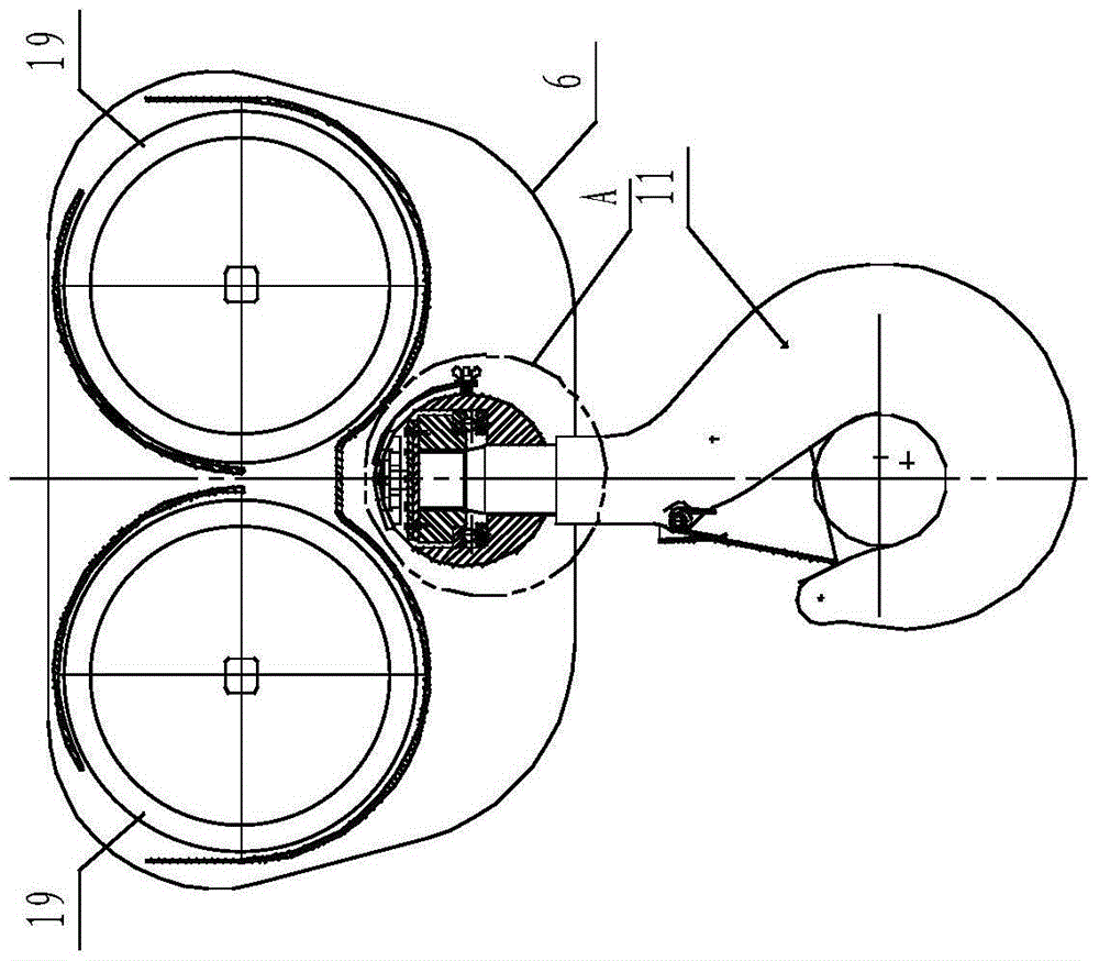 Crane hook 90° positioning anti-rotation device