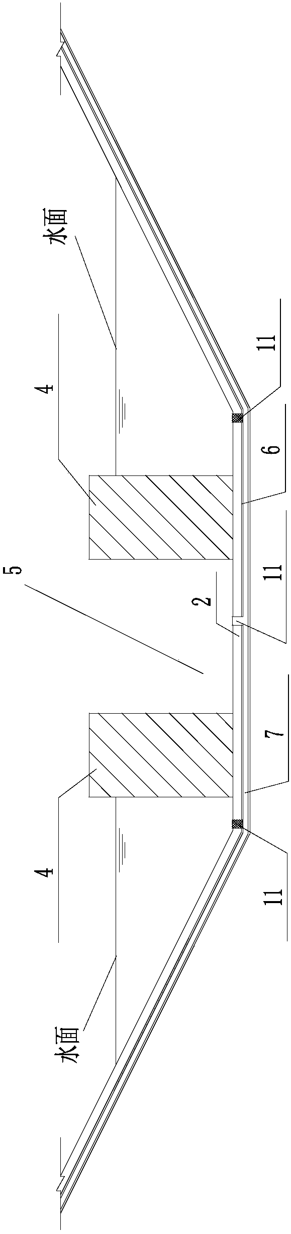 The structure and construction method of cofferdam island type foundation pit under the condition of channel lining repair without interruption of water delivery