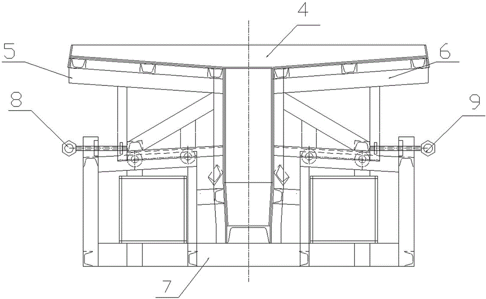 Pouring mold of precast pre-stressed concrete T-shaped beam