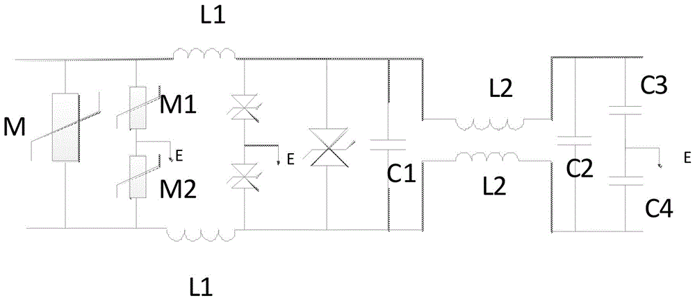 High-power electromagnetic pulse protection module used for power line