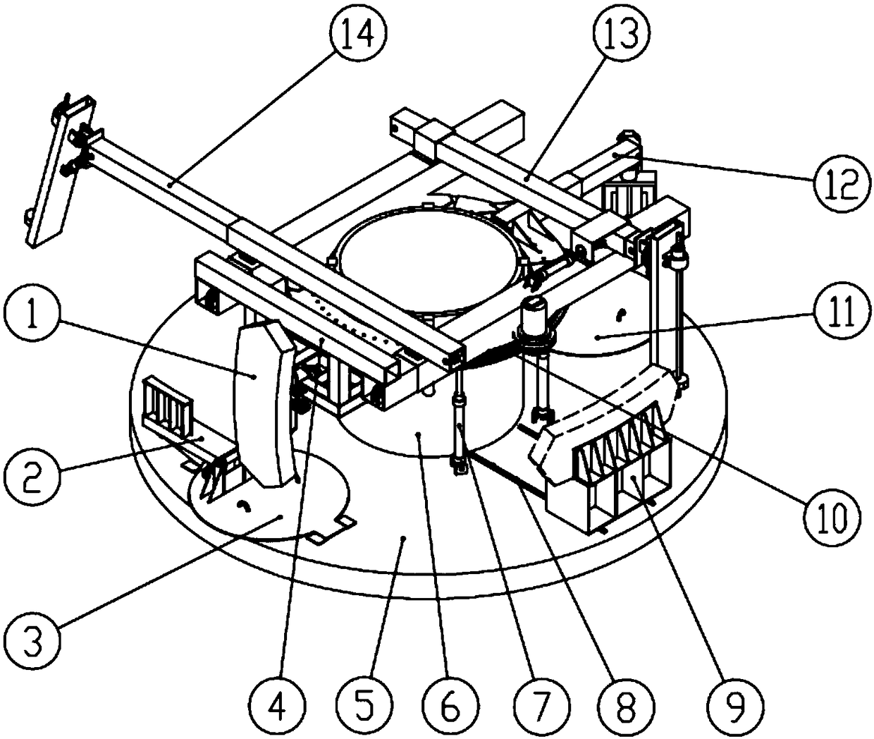 A platform system for shaft boring machine and its operation method