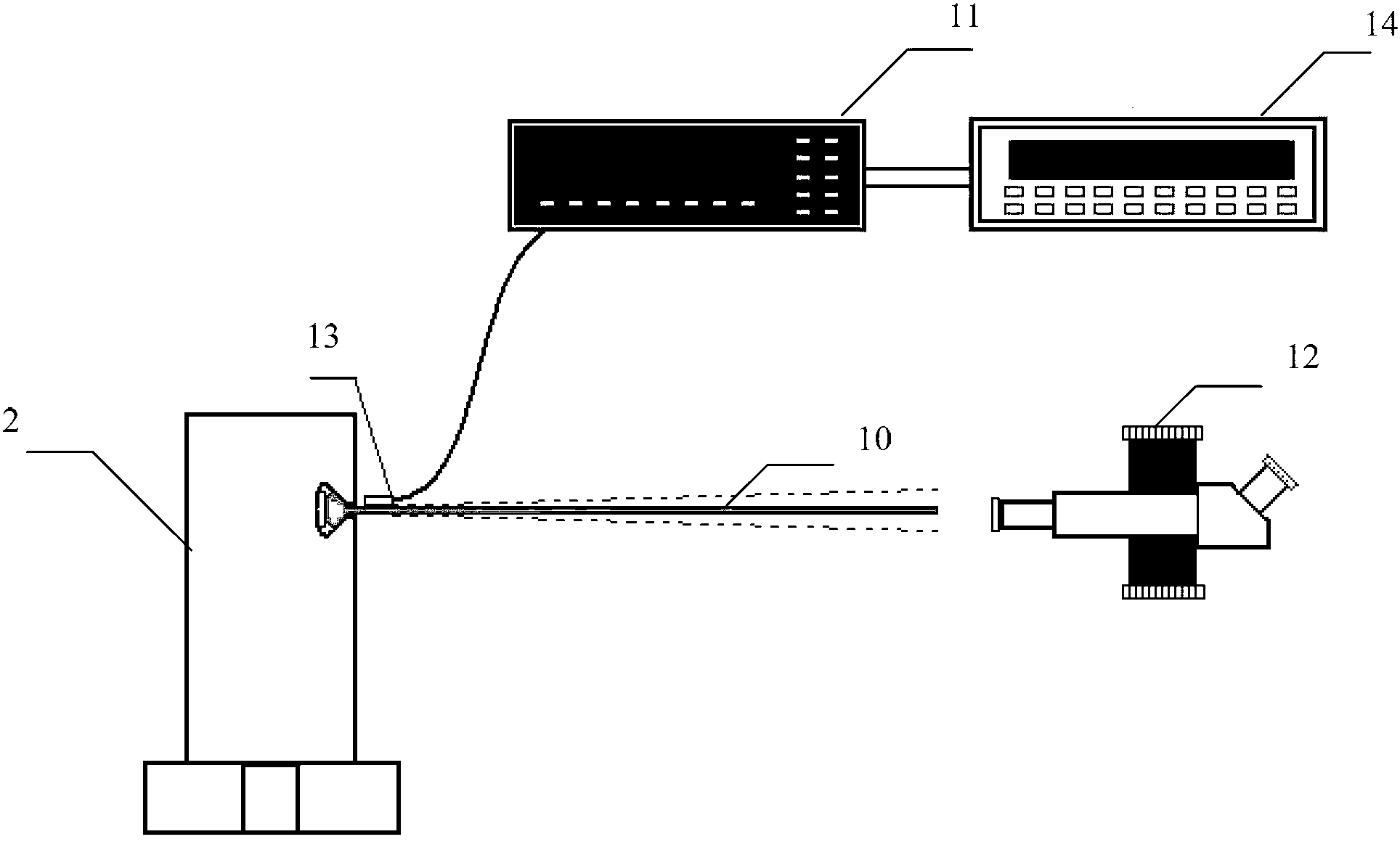 Detection device and detection method for wide-range vibration amplitude of blade of aviation engine