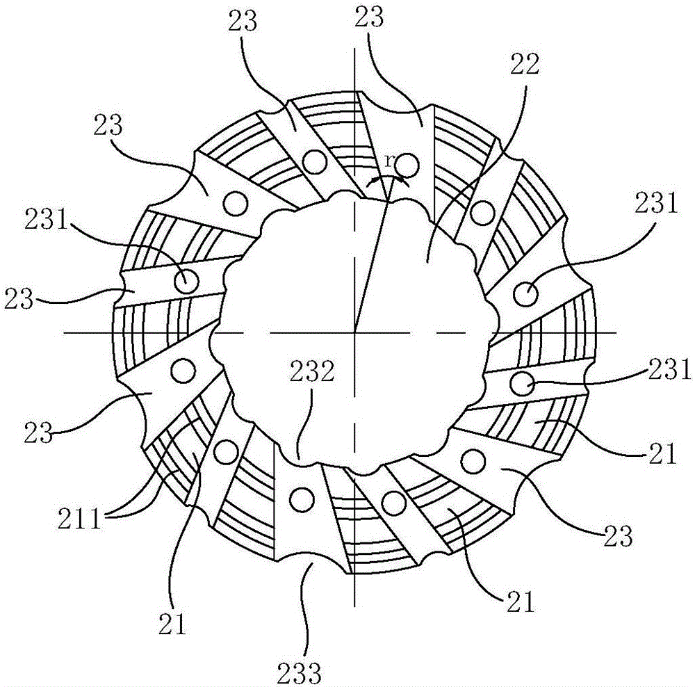 Helical tooth ladder bottom-spraying type diamond bit