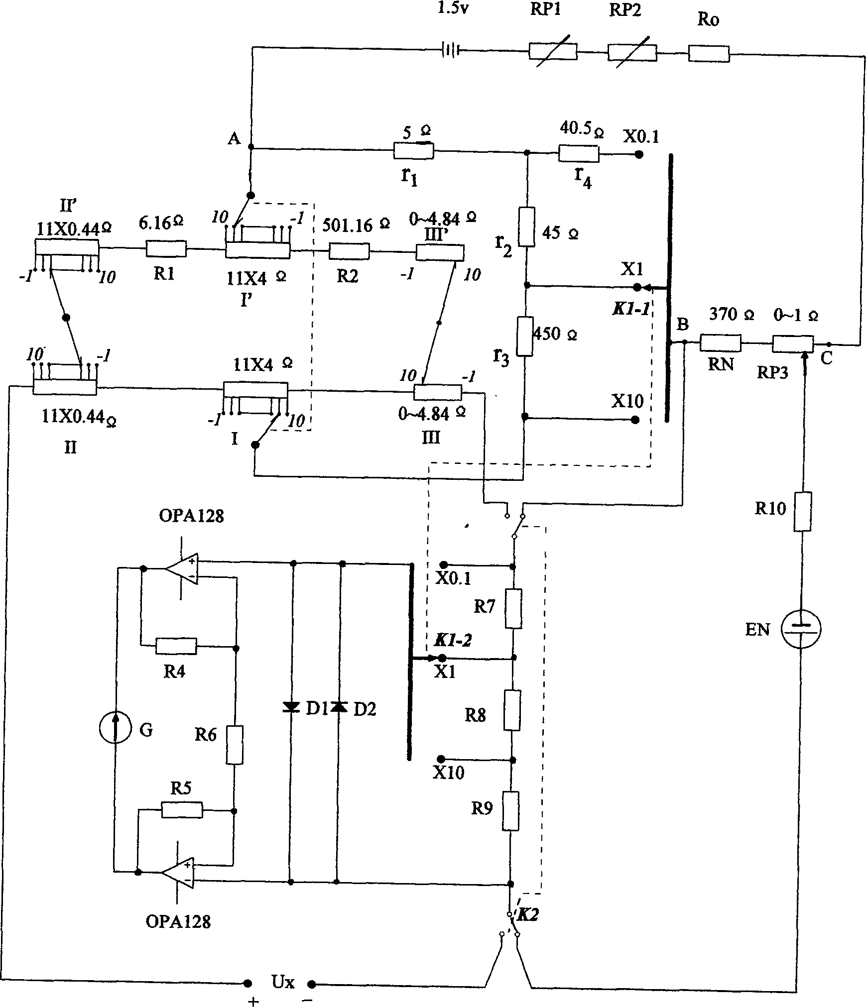 Three range DC potentiometer