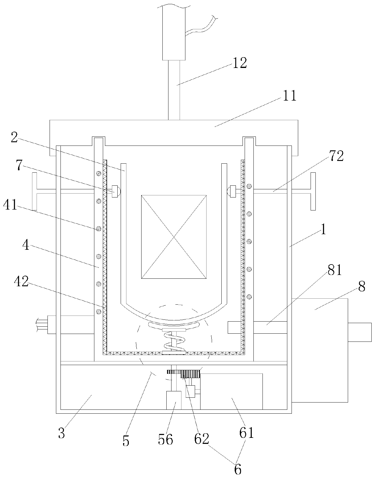 Rotary stirring rare earth alloy smelting device