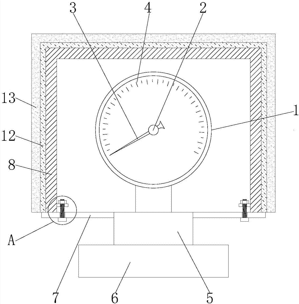 Anti-strong-erosion diaphragm pressure gauge