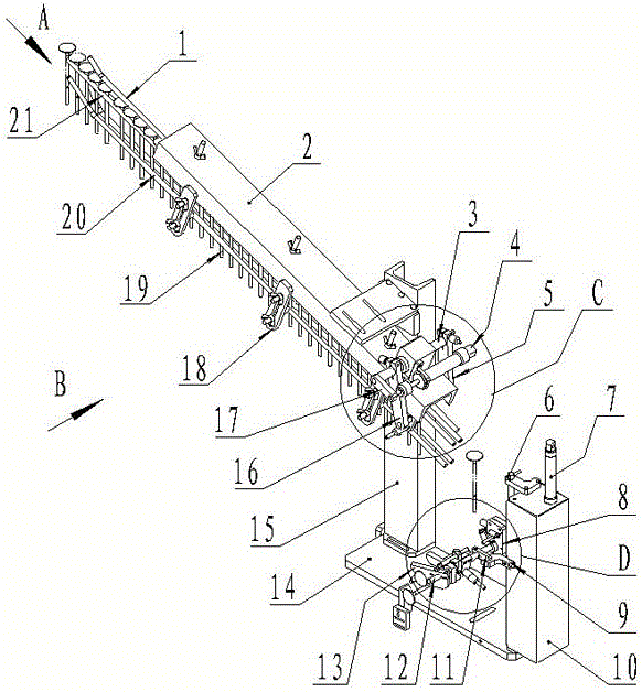 Loading device for automatic detection of valve rods