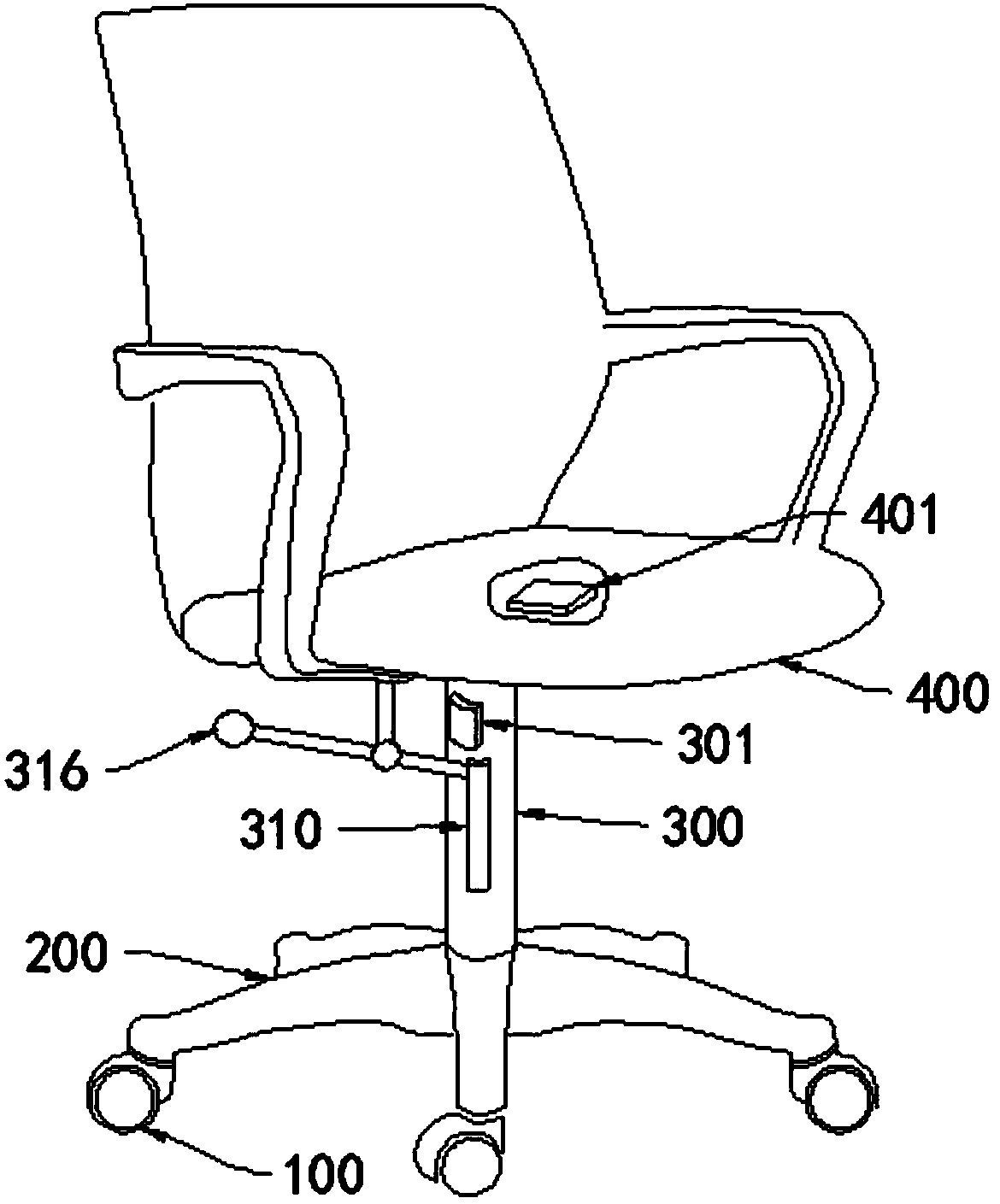 Swivel chair easy to lock