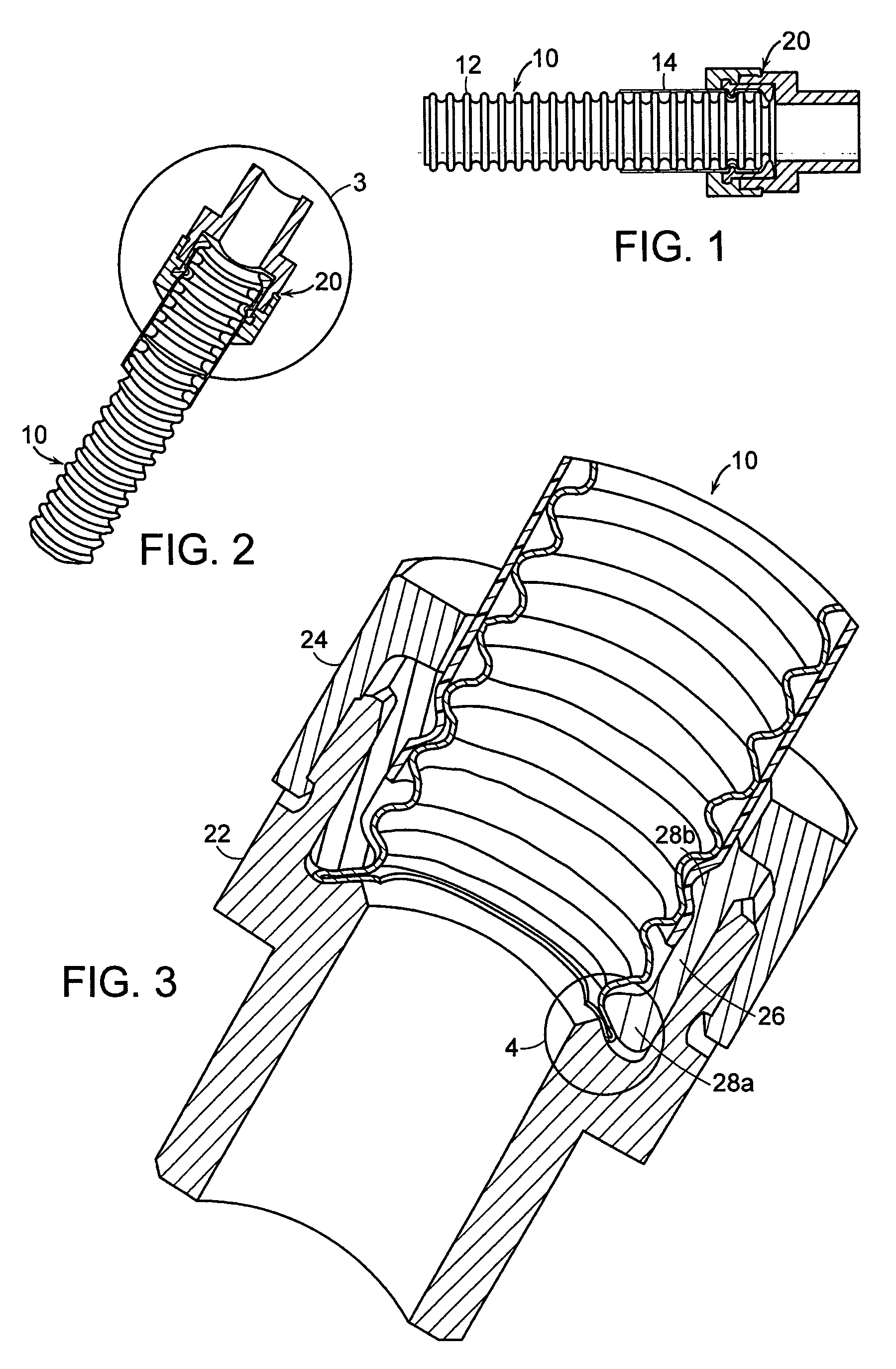 Sealing device with ridges for corrugated stainless steel tubing