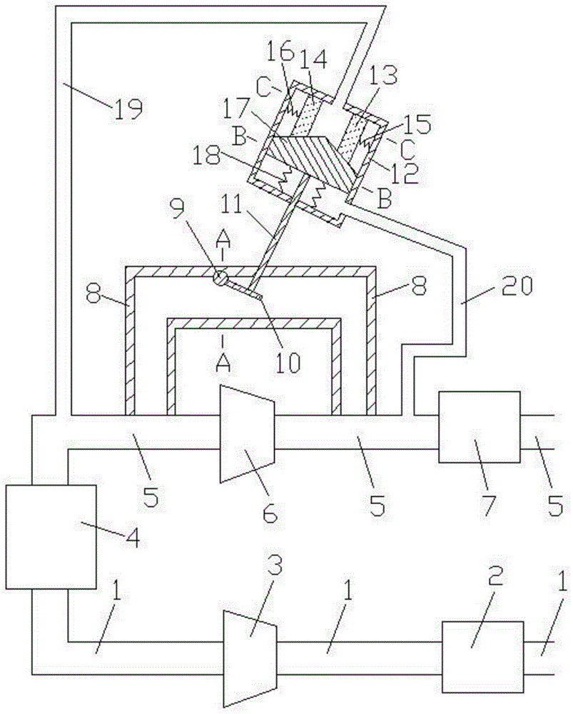 Pneumatic elastic pressure regulating device