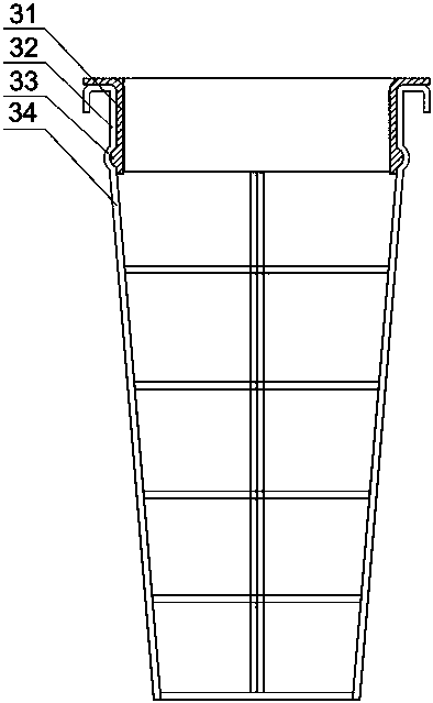 Filter bag for flue gas treatment of coke furnace charging car