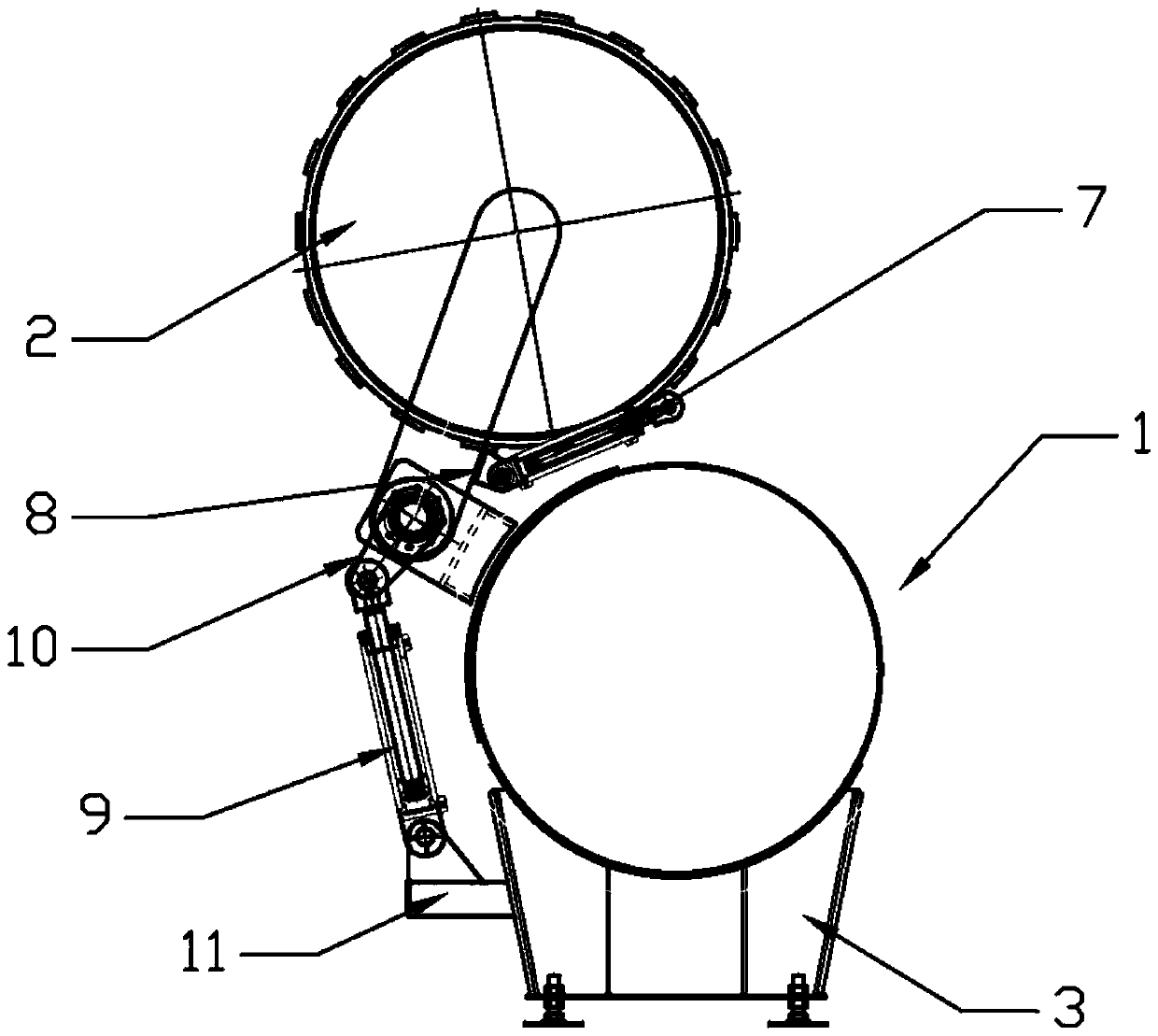 Rapid opening device for puffing equipment