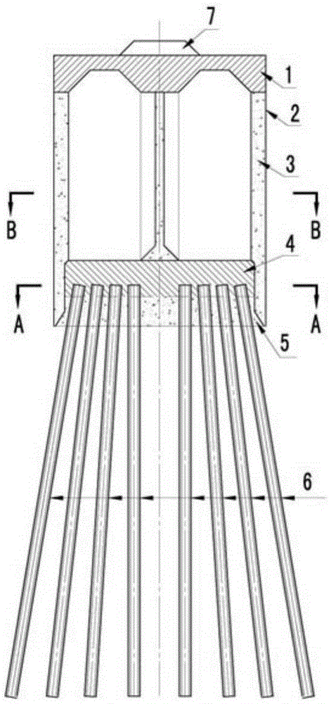 Steel pipe driven pile foundation with steel boxed cofferdam and dual bearing platforms, and construction method of foundation