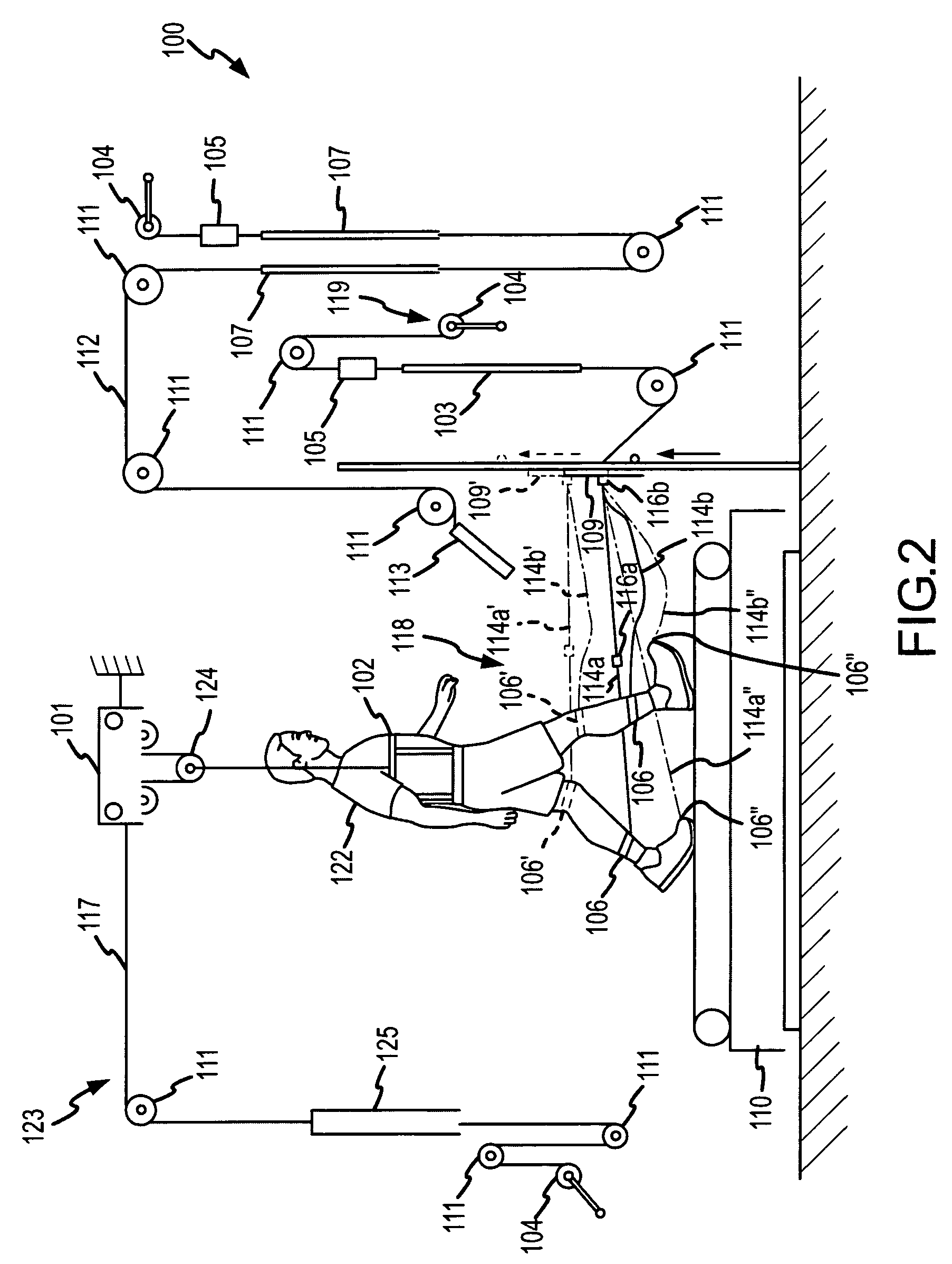 Force assistance device for walking rehabilitation therapy