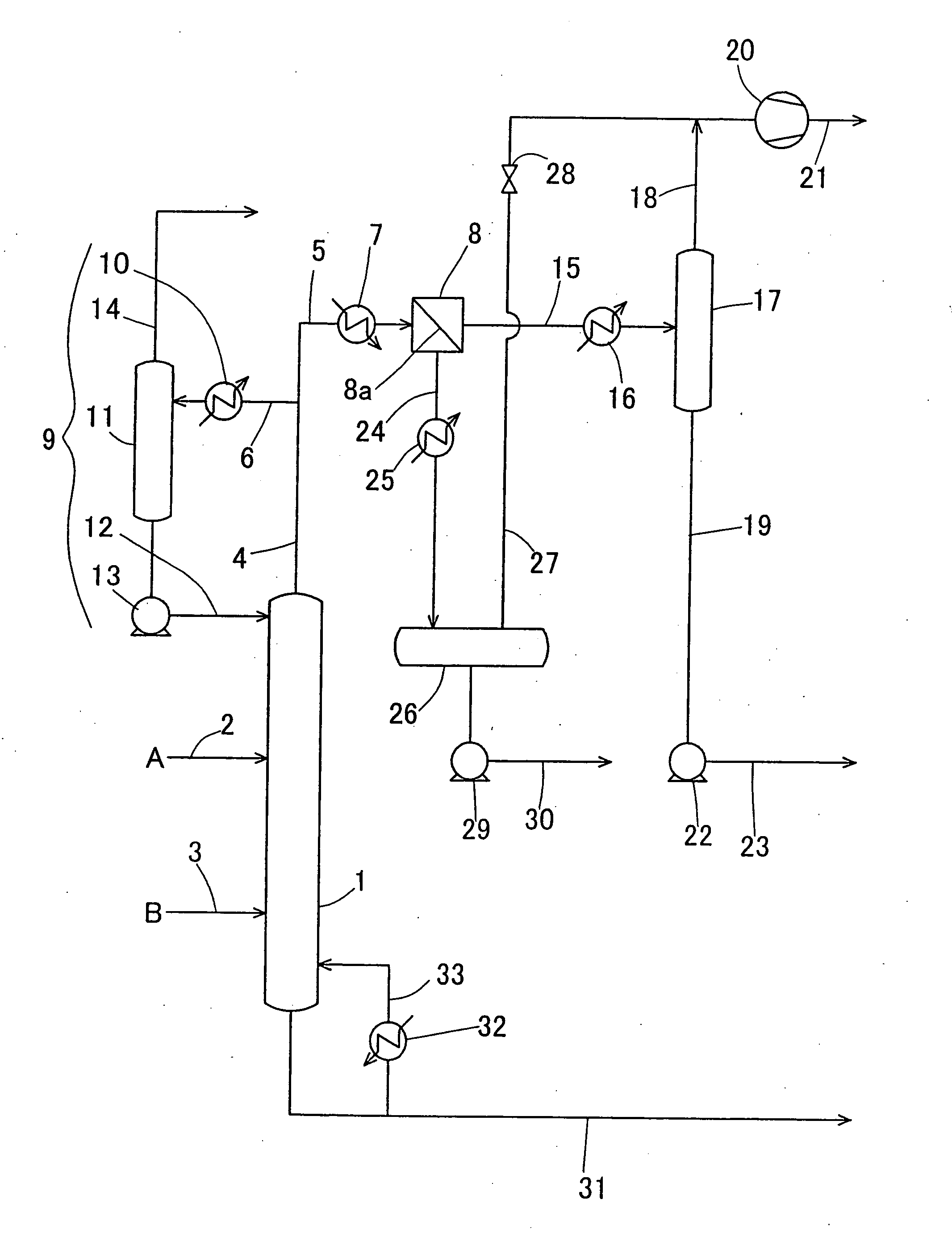 Separator, reactor, and method for producing aromatic carboxylic acids