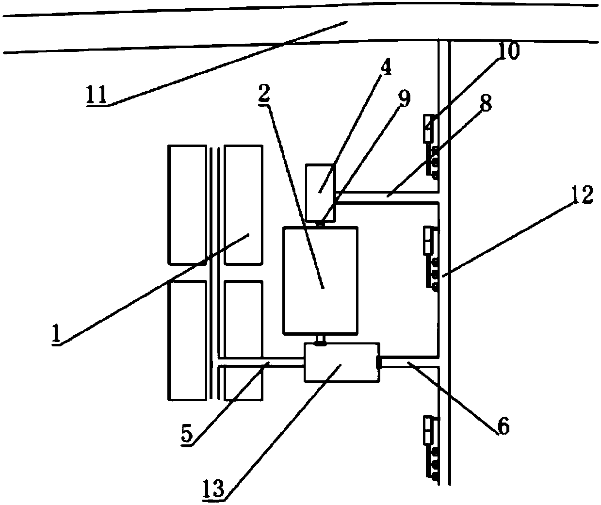 Control system and method applied to combined drainage pipe network without sewage main pipe