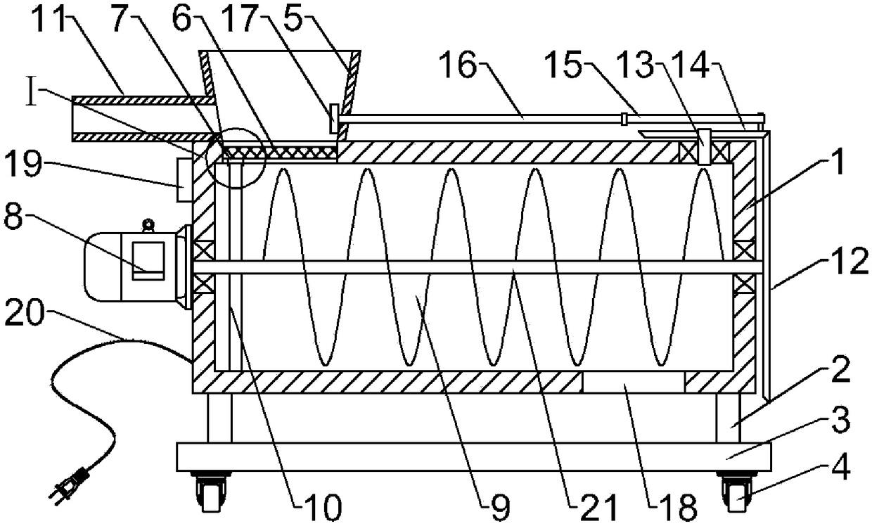 Saw dust screening device with periodical impurity discharging function