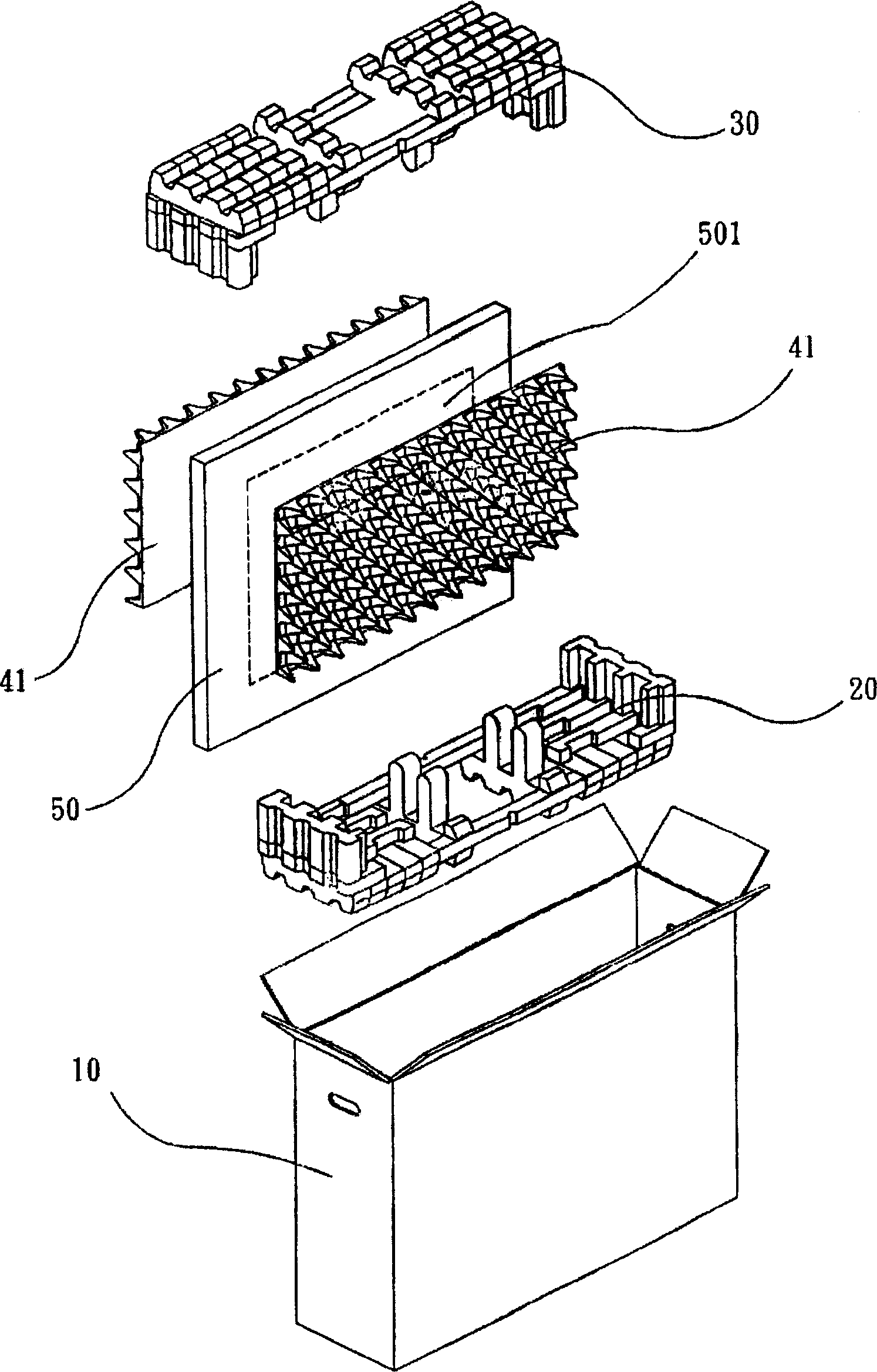 Packing container and buffer