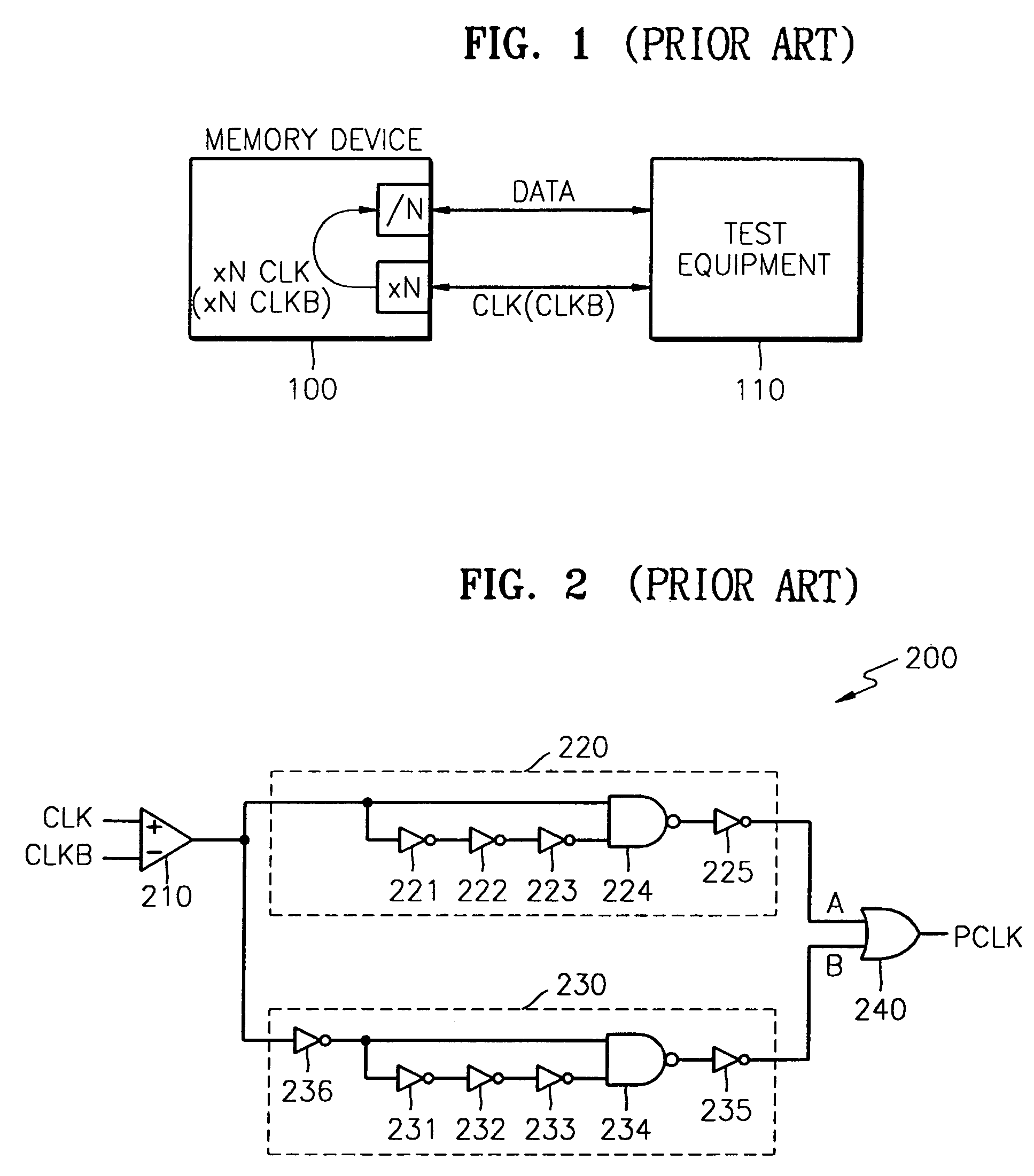 Semiconductor device comprising frequency multiplier of external clock and output buffer of test data and semiconductor test method