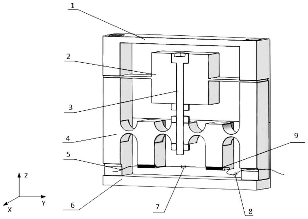 A fiber grating acceleration sensor with temperature compensation and its measurement method