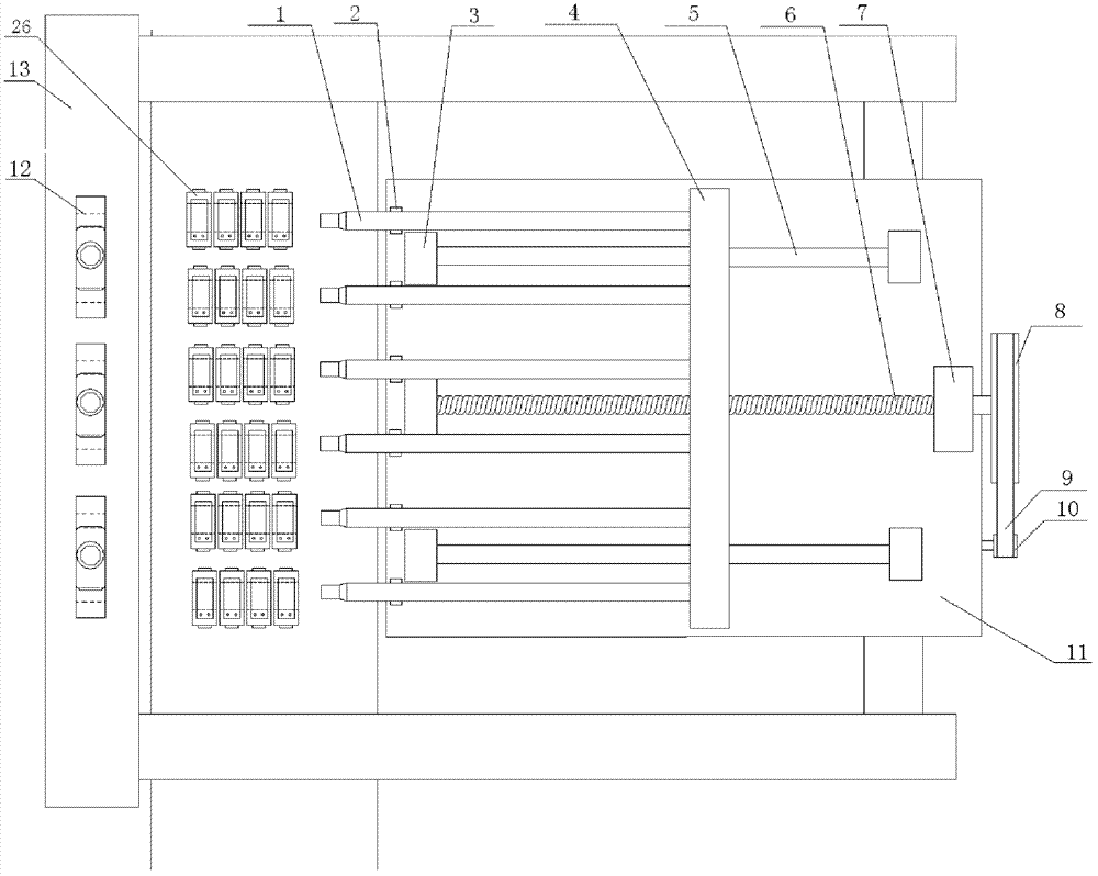 One-time threading device for automatic detection line of mutual inductor