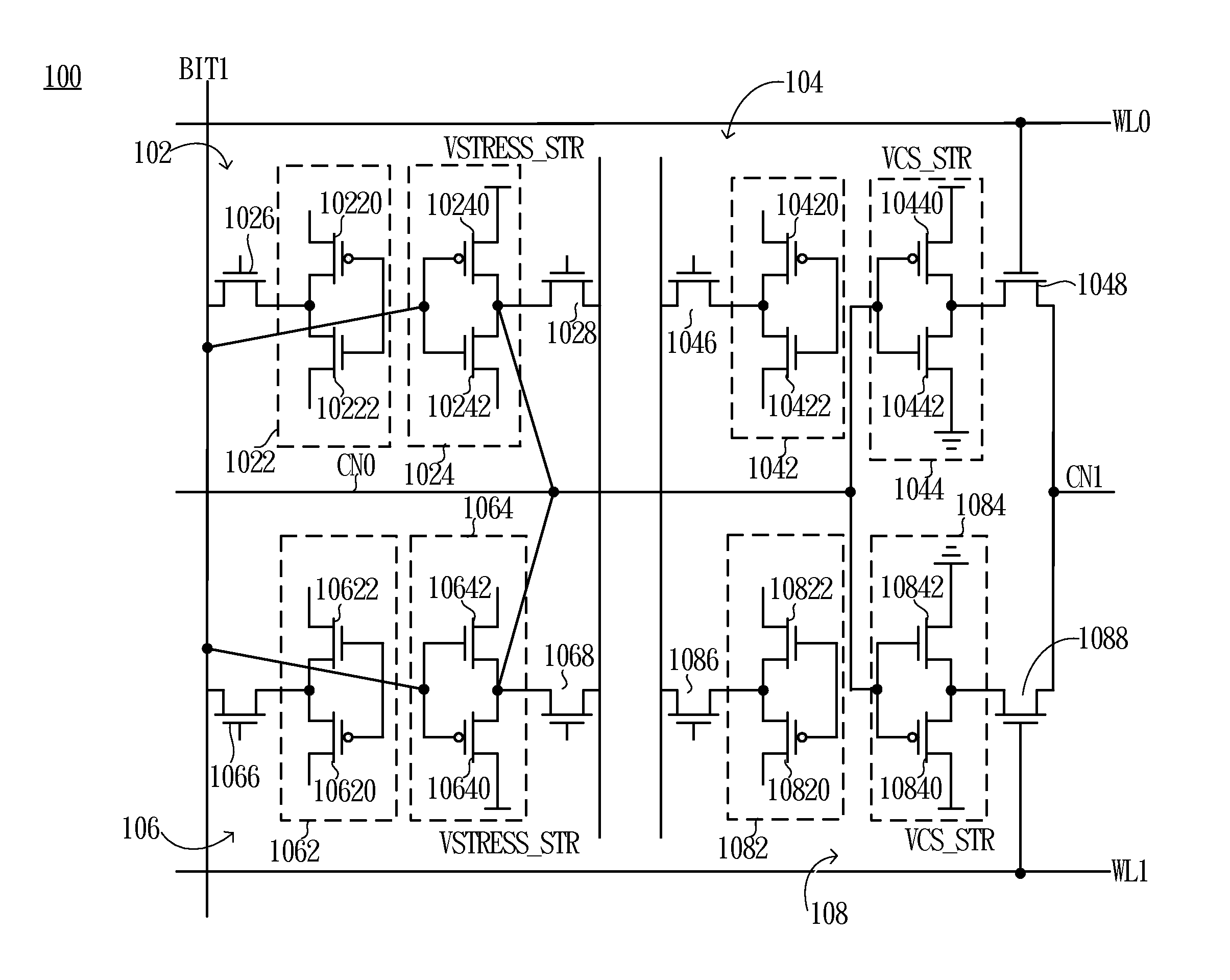 Oscillator based on a 6T SRAM for measuring the Bias Temperature Instability