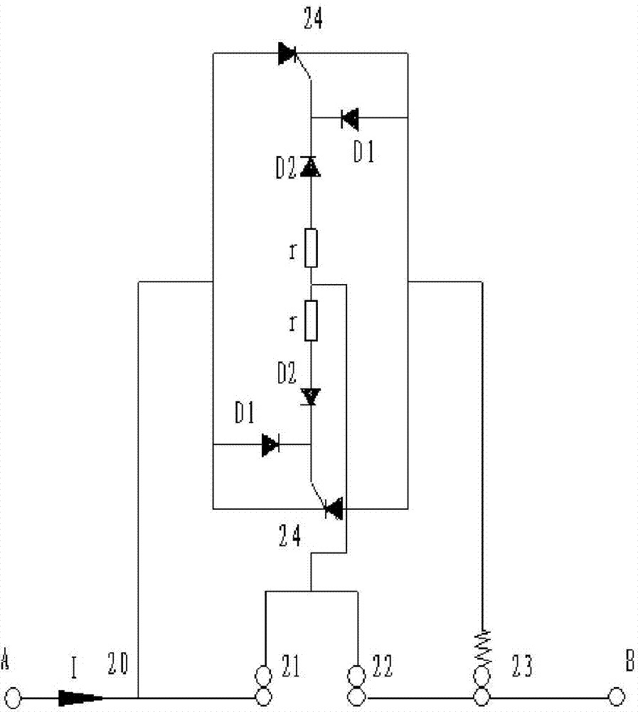 Telescopic contact assembly for thyristor on-load tap switch