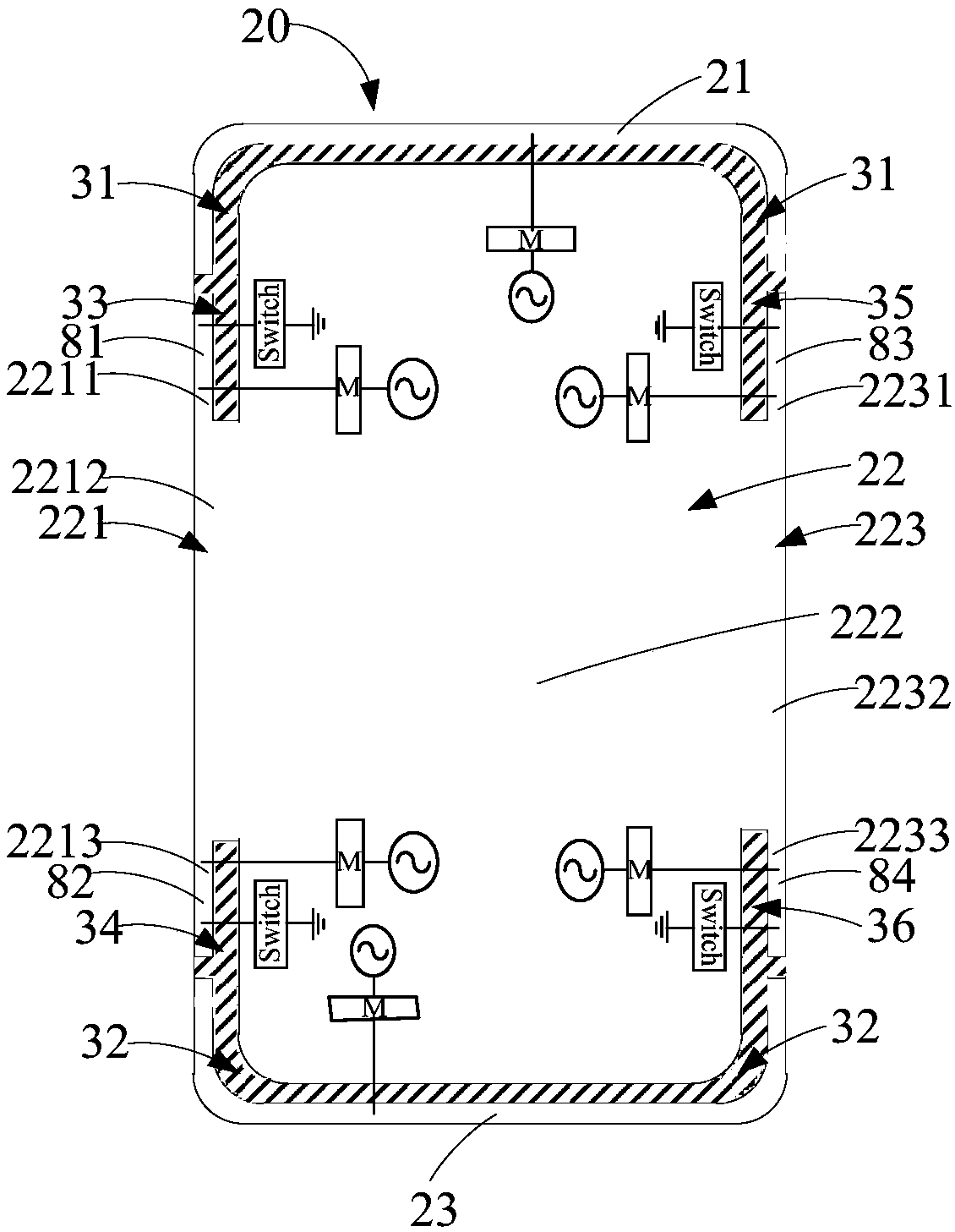 Antenna components and electronic equipment