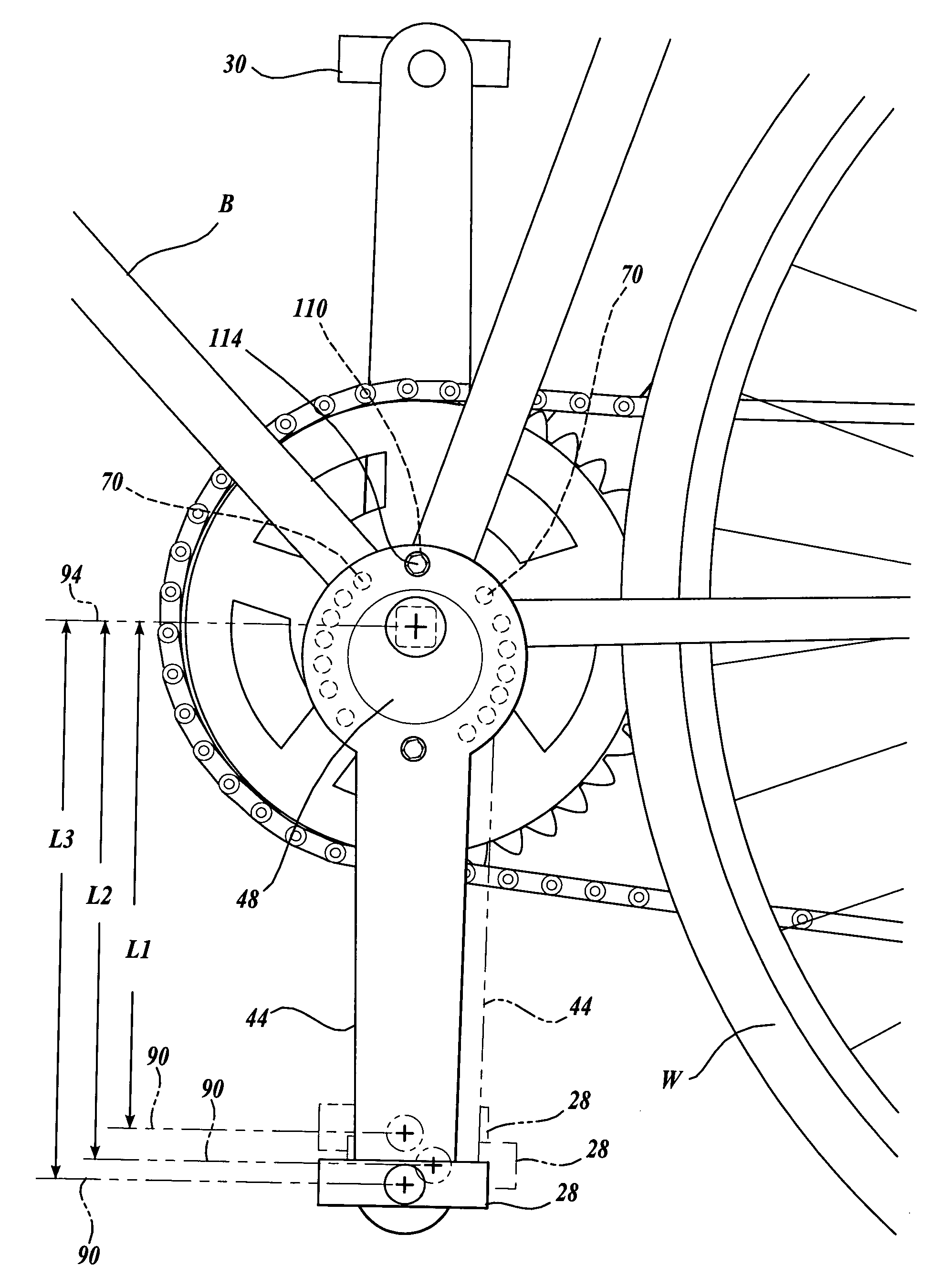 Adjustable crank for bicycles