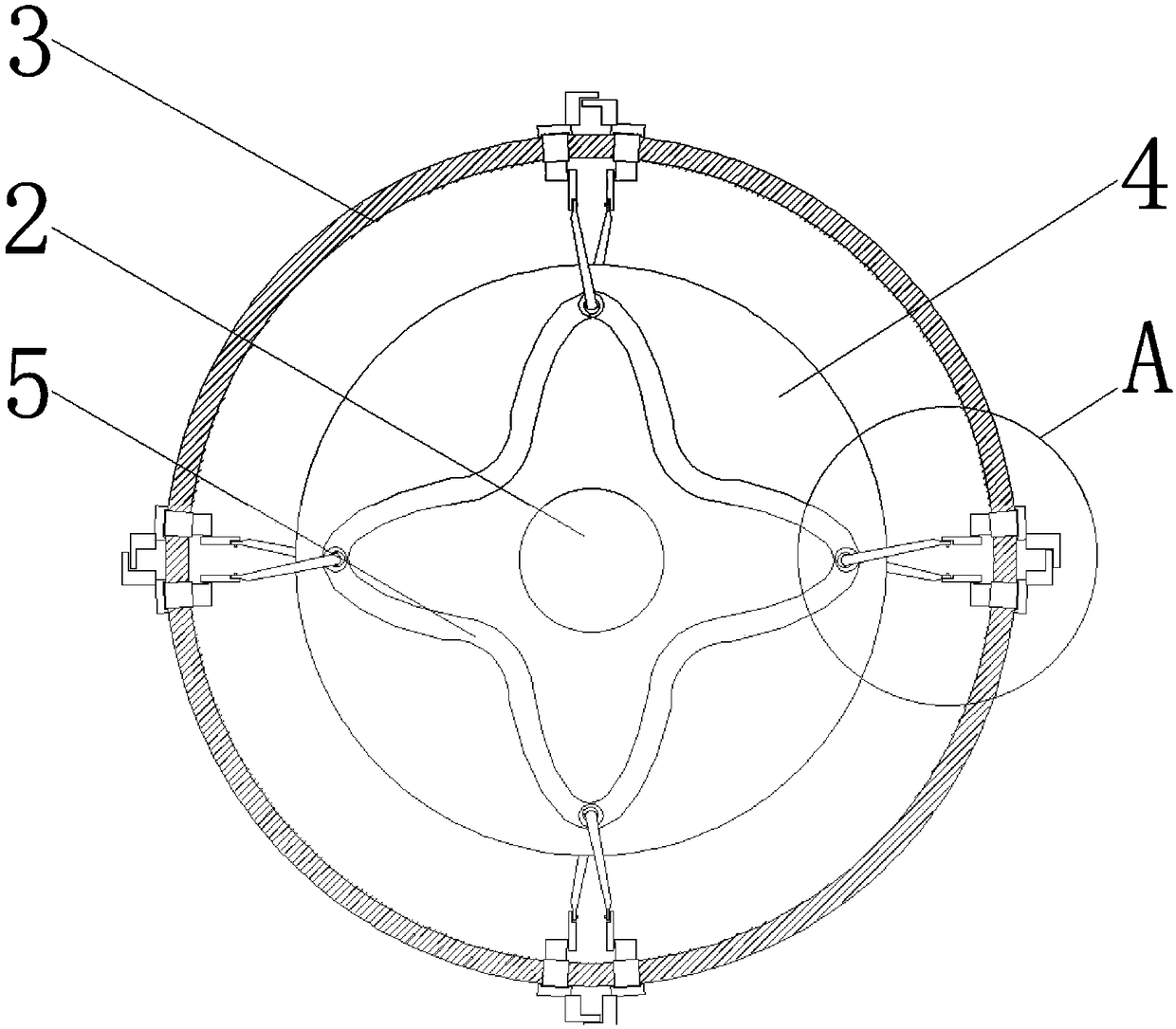 Antiwind rotary knife roller