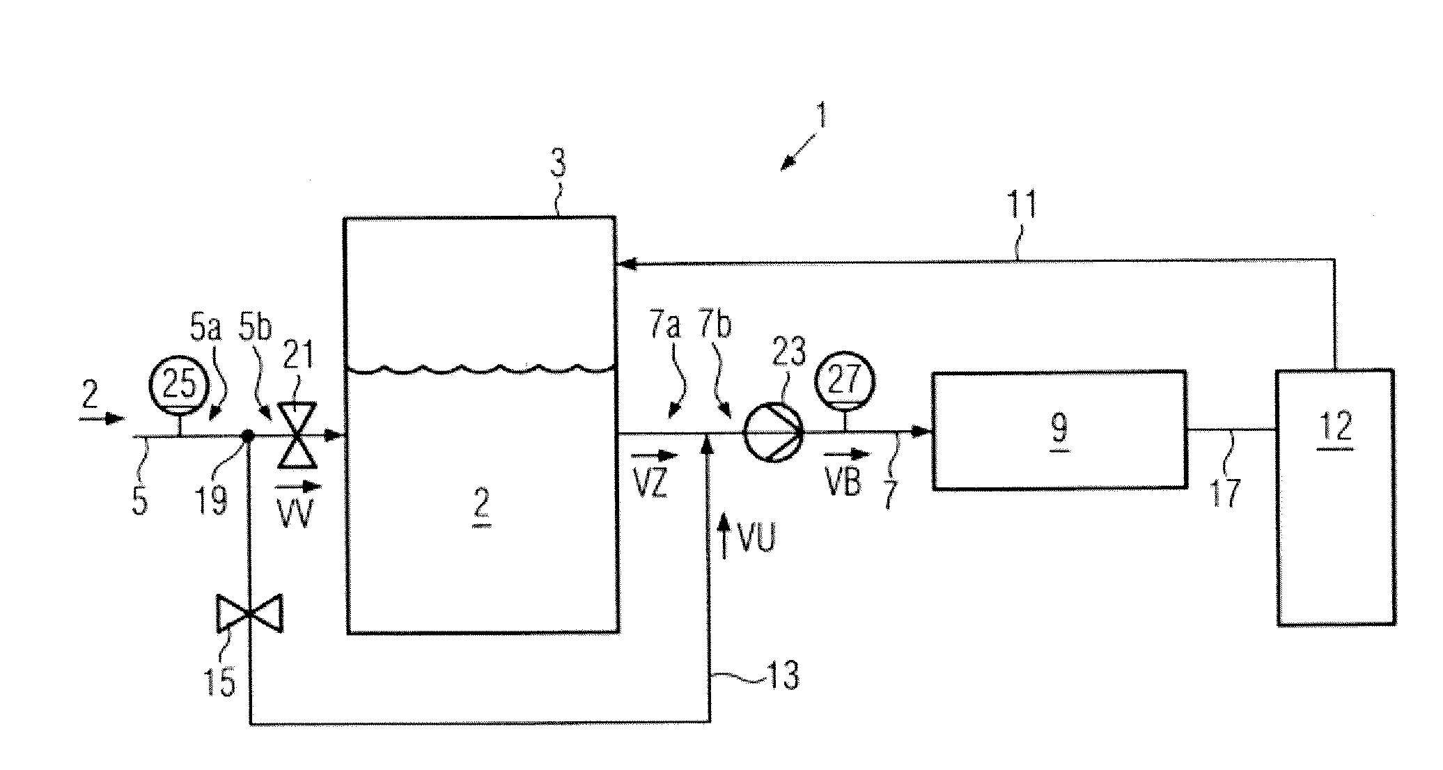 Device and method for providing a liquid product to be reused and to be treated