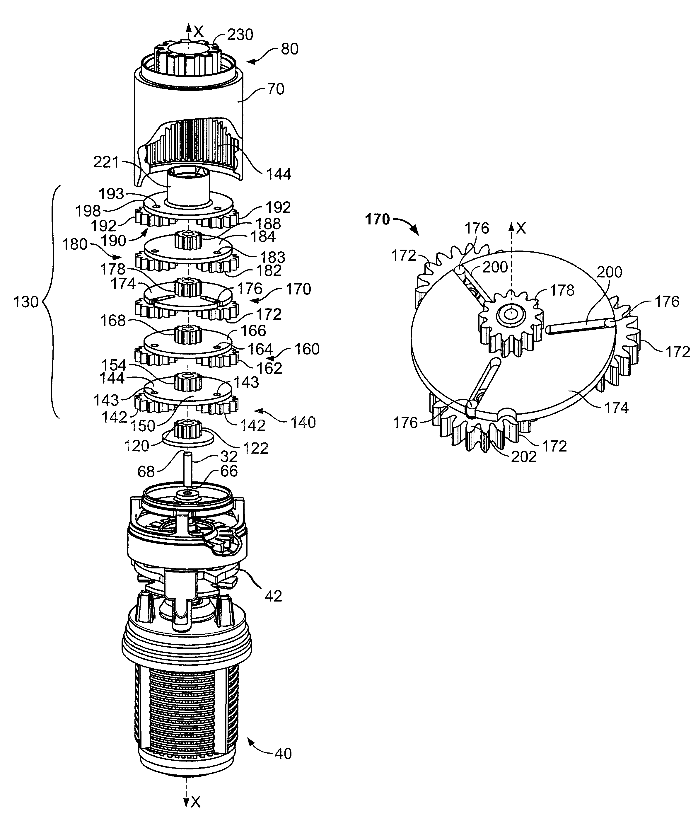 Variable velocity sprinkler transmission