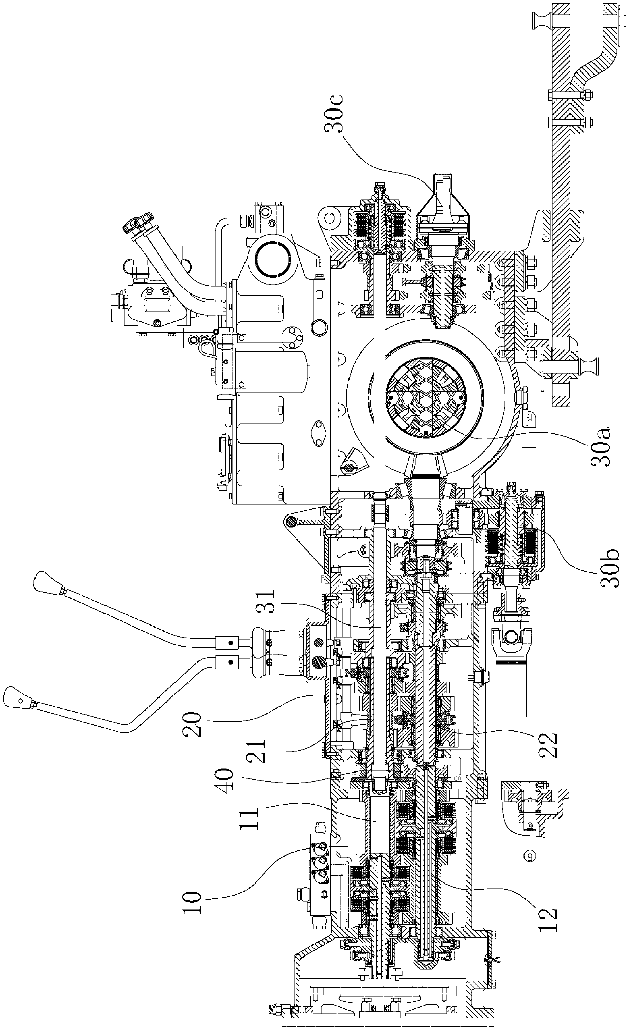 Power gearshift gearbox