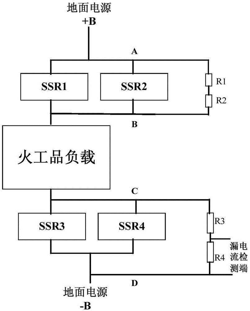 A method for detecting leakage current of pyrotechnics in power distribution modules containing solid state relays