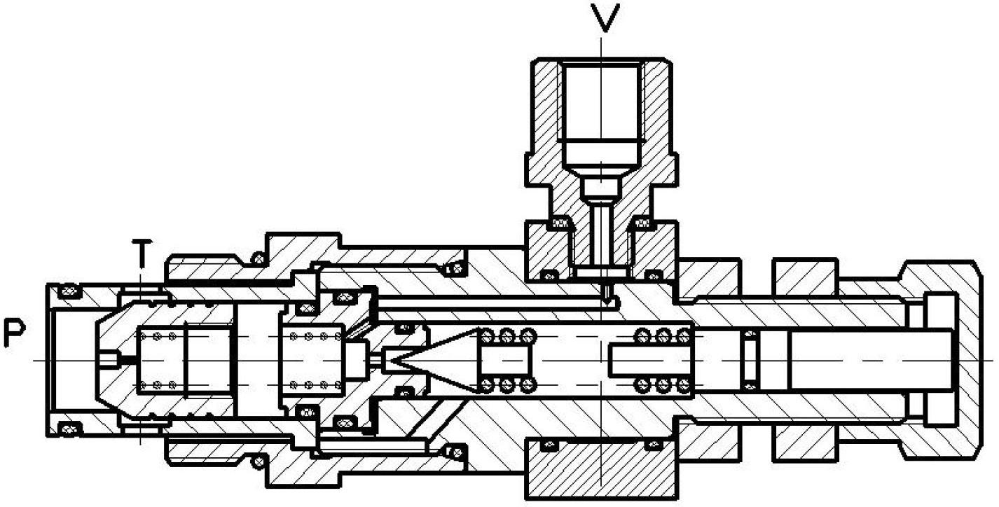 Direct-acting overflow valve, direct-acting overflow valve group and hydraulic overflow loop