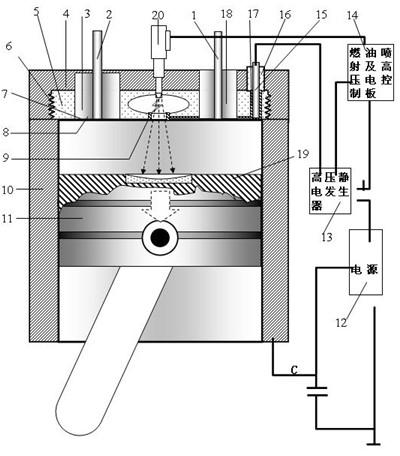 High-pressure electric fuel gas injection single ceramic combustion chamber of diesel engine