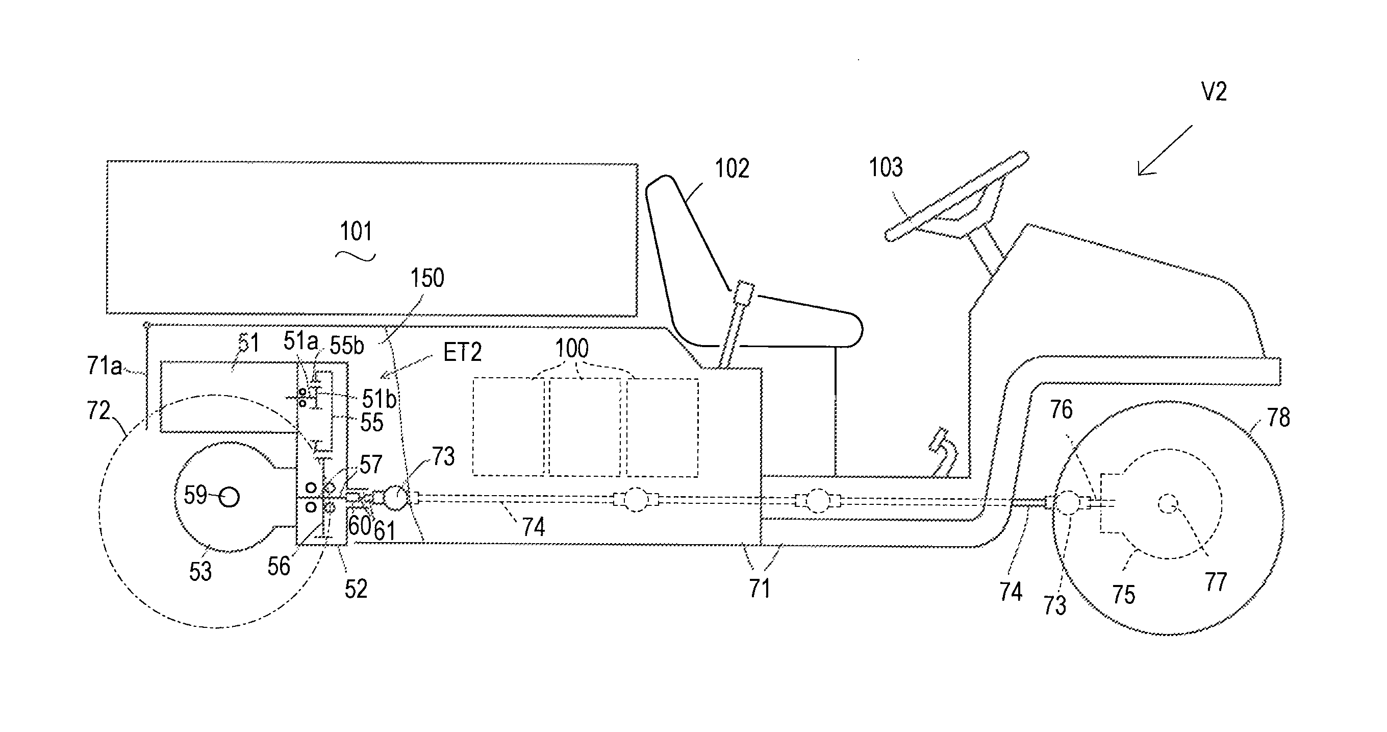 Vehicle with electric transaxle