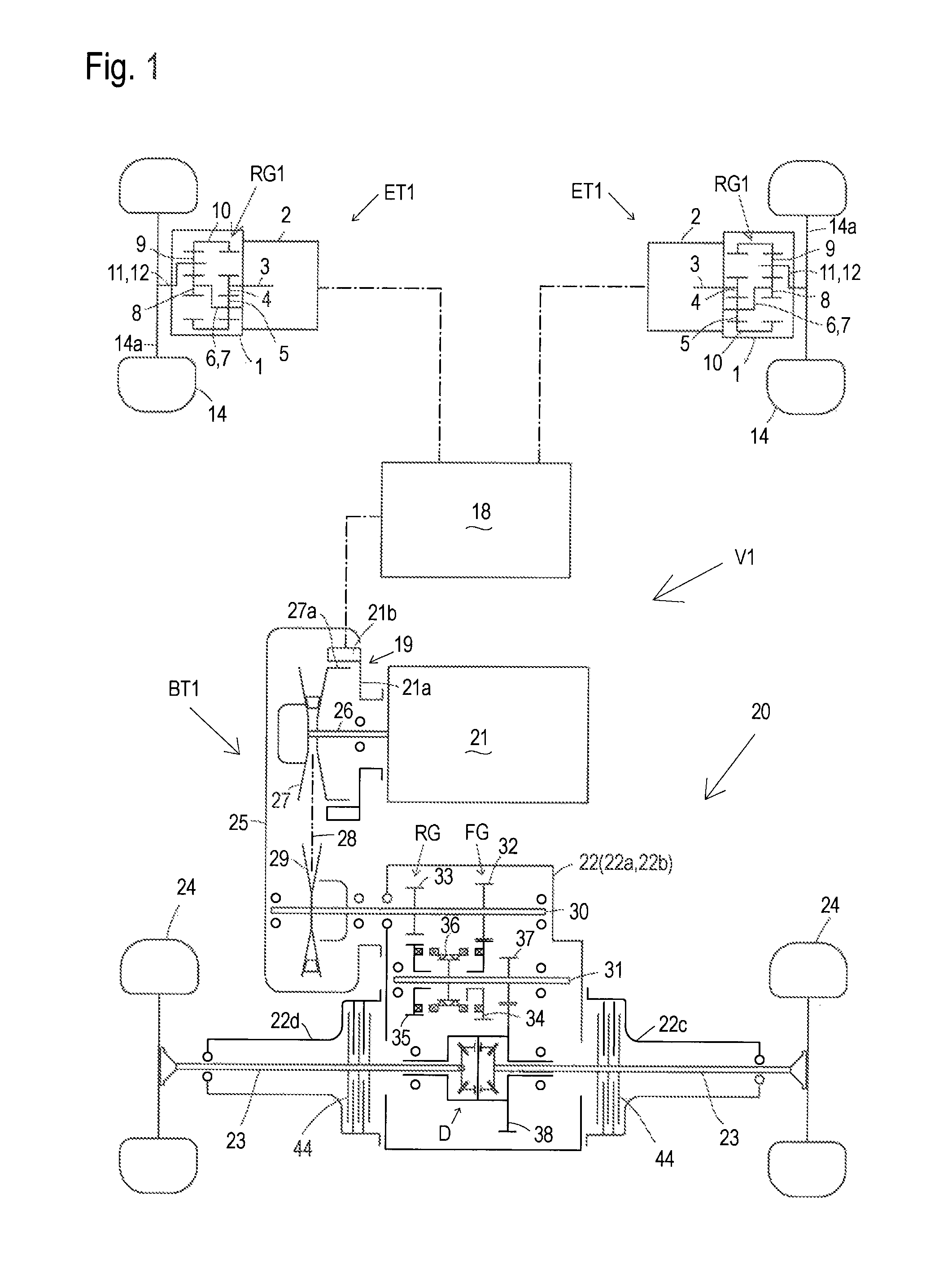 Vehicle with electric transaxle