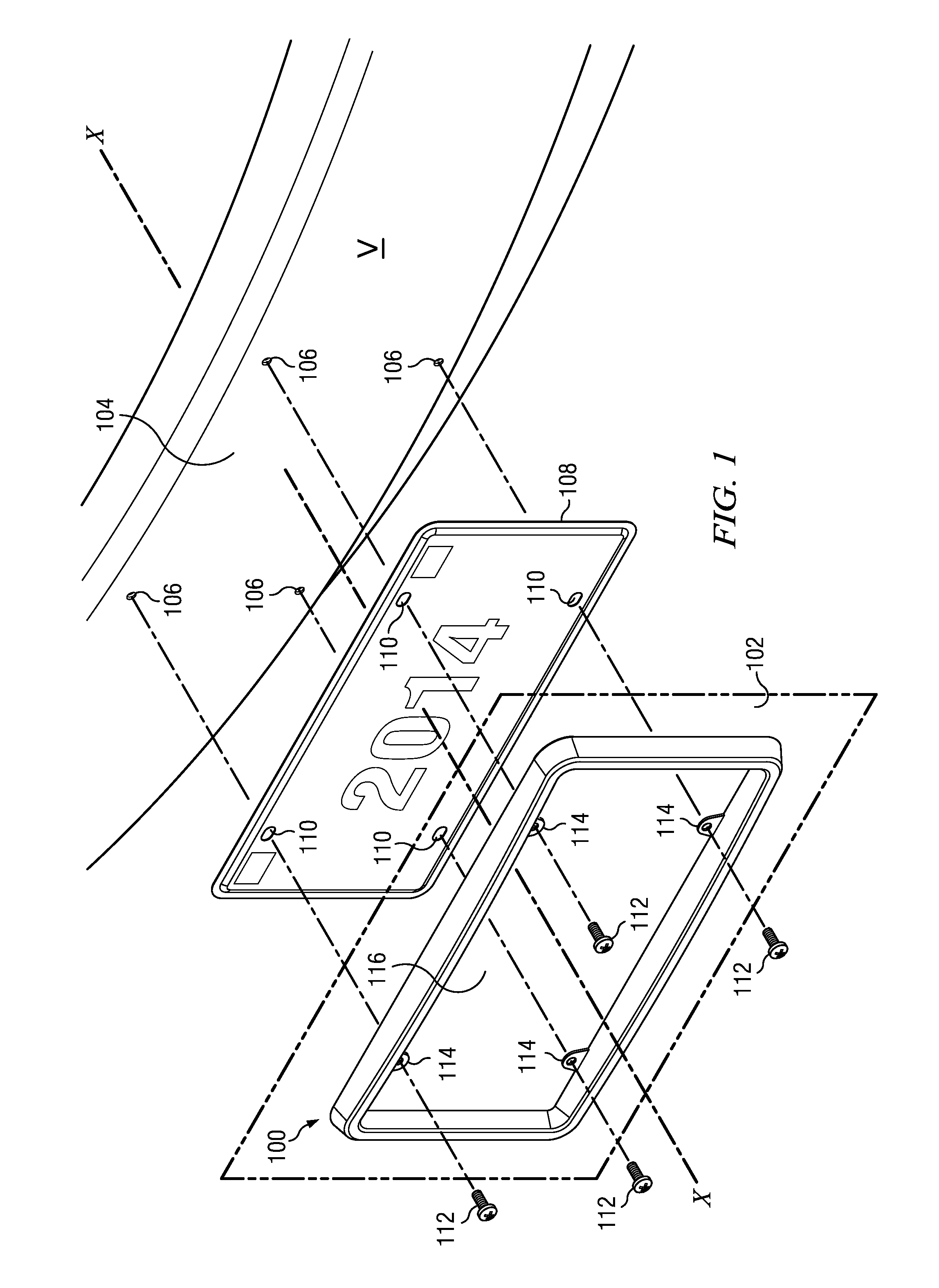 Overmolded vehicle license plate frame and bumper assembly