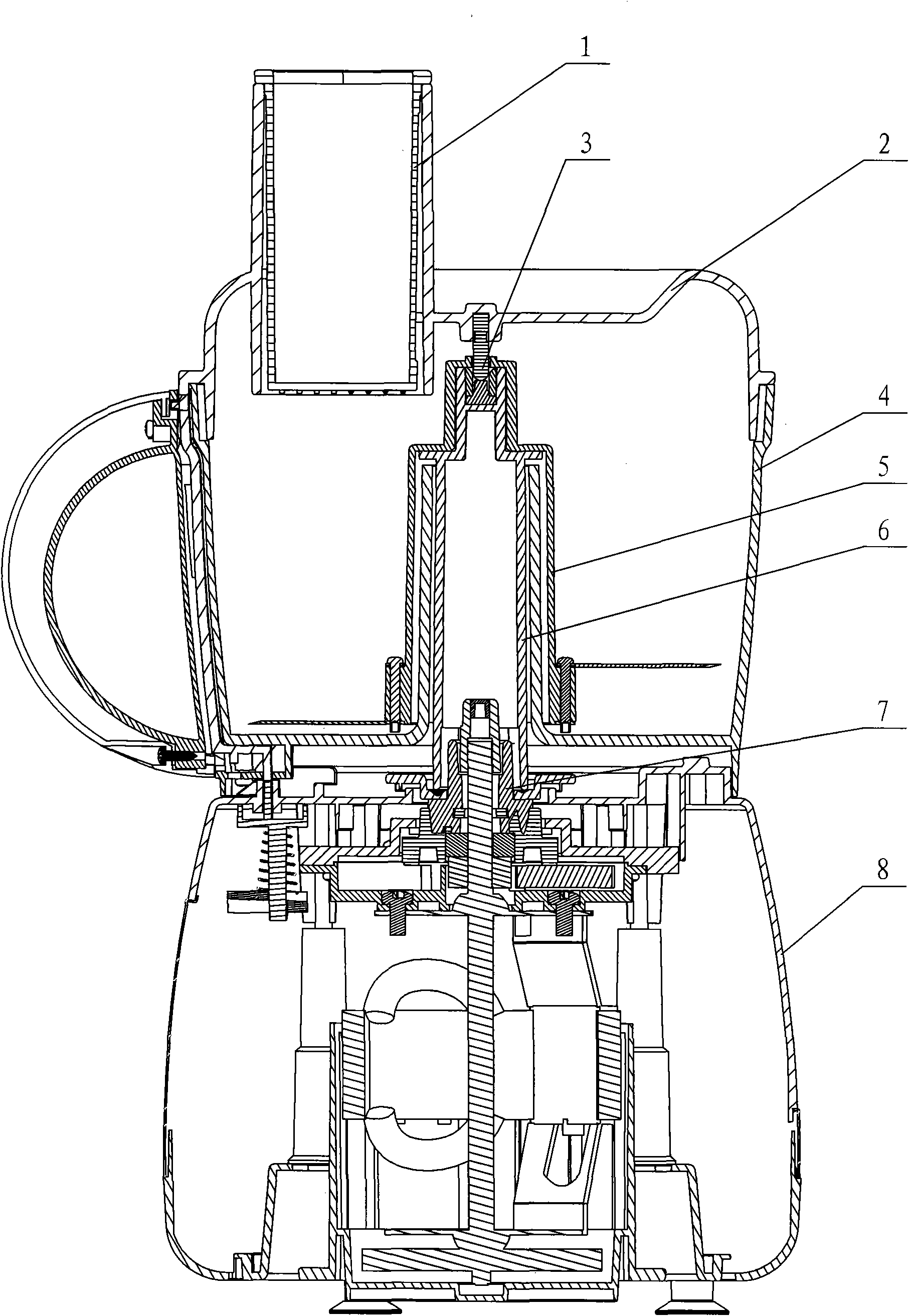 Transmission structure of food processor