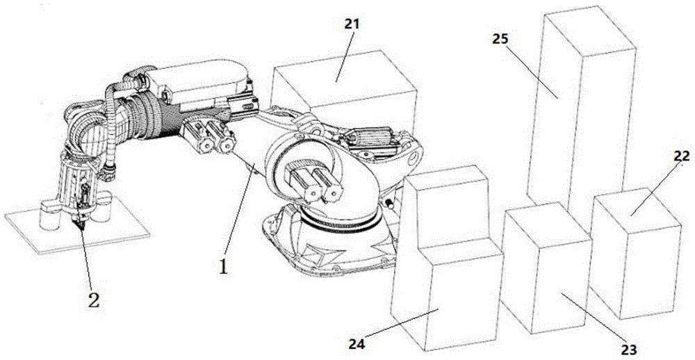 Compound robot heat source welding system by double methods of friction stud and friction stir