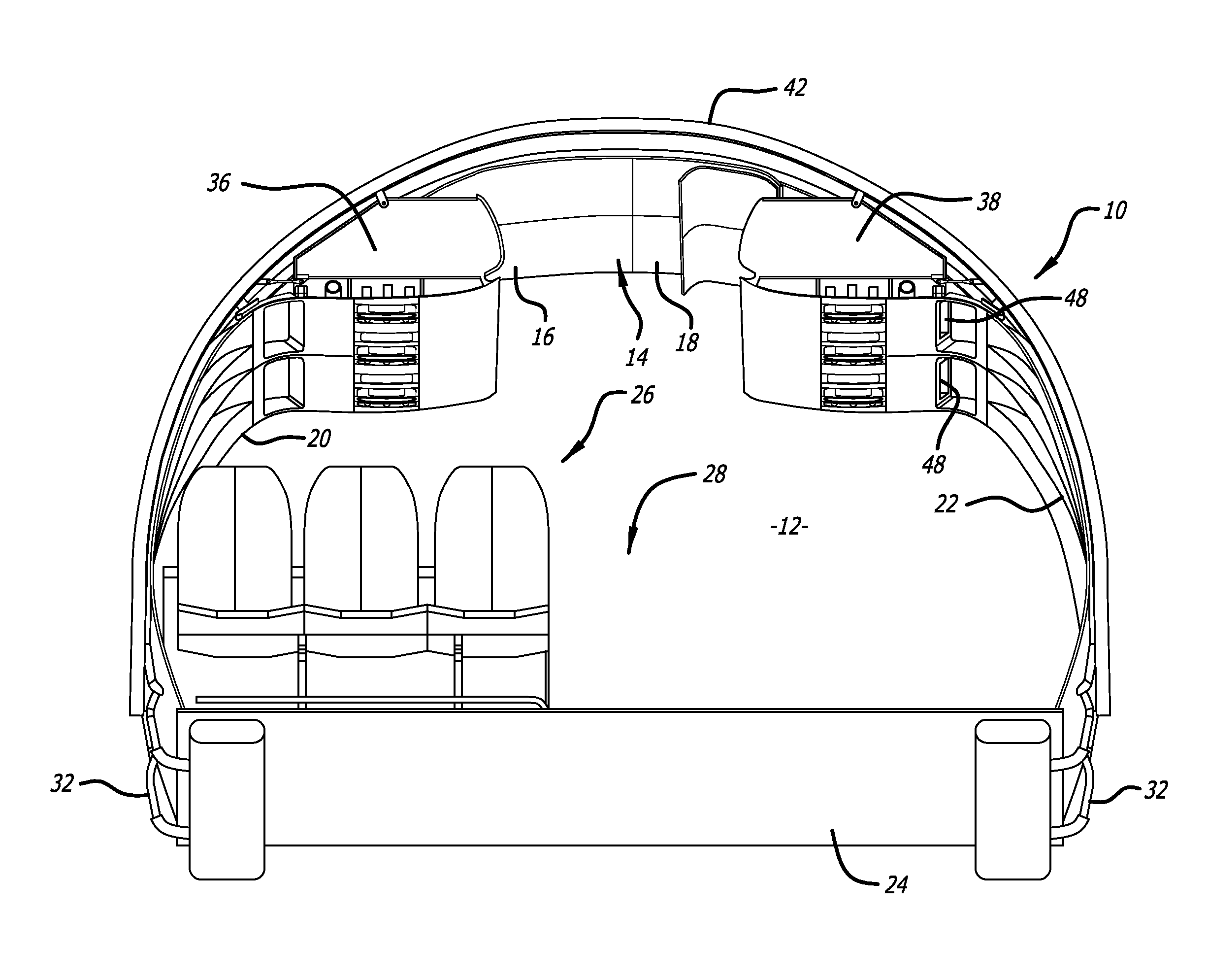 Integrated aircraft interior