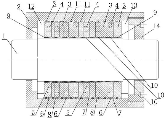 A hydraulic cylinder magnetic fluid reciprocating sealing device