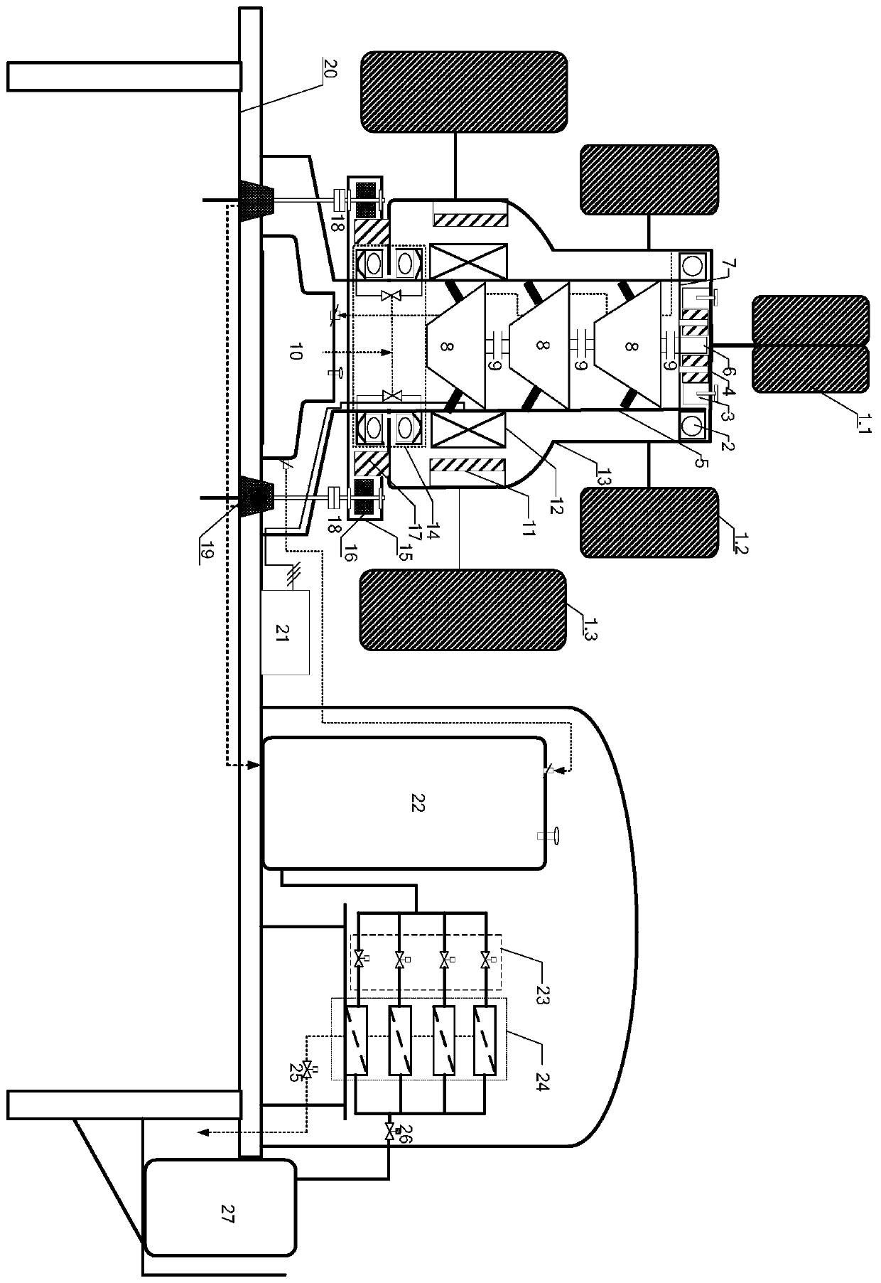 Offshore wind pneumatic suspension vertical shaft seawater desalination system and control method thereof