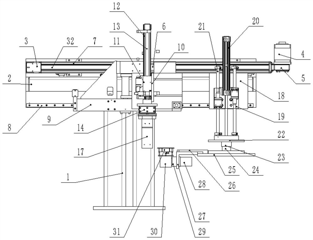 Heating, bottle blowing, feeding and discharging all-in-one machine for plastic bottle