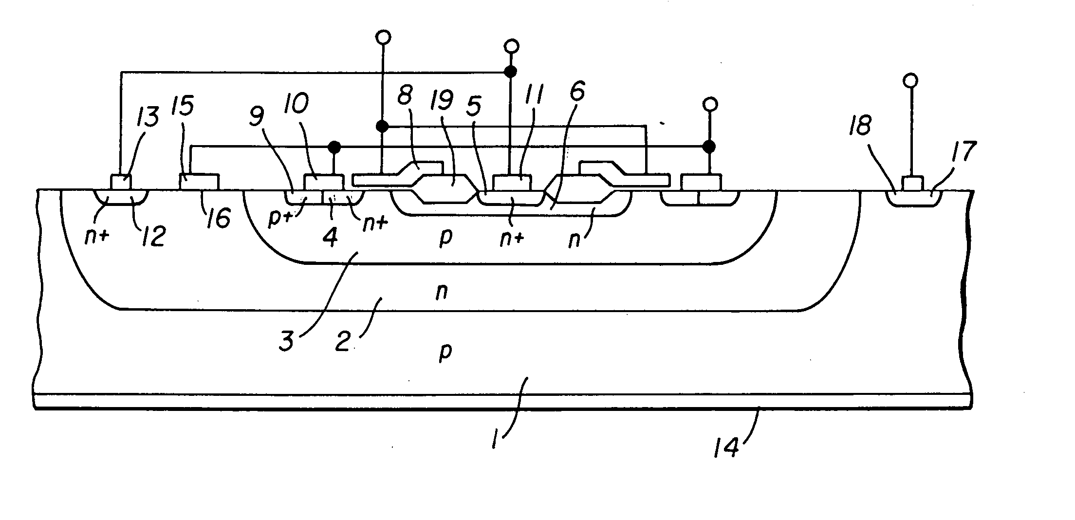 High power semiconductor device having a schottky barrier diode