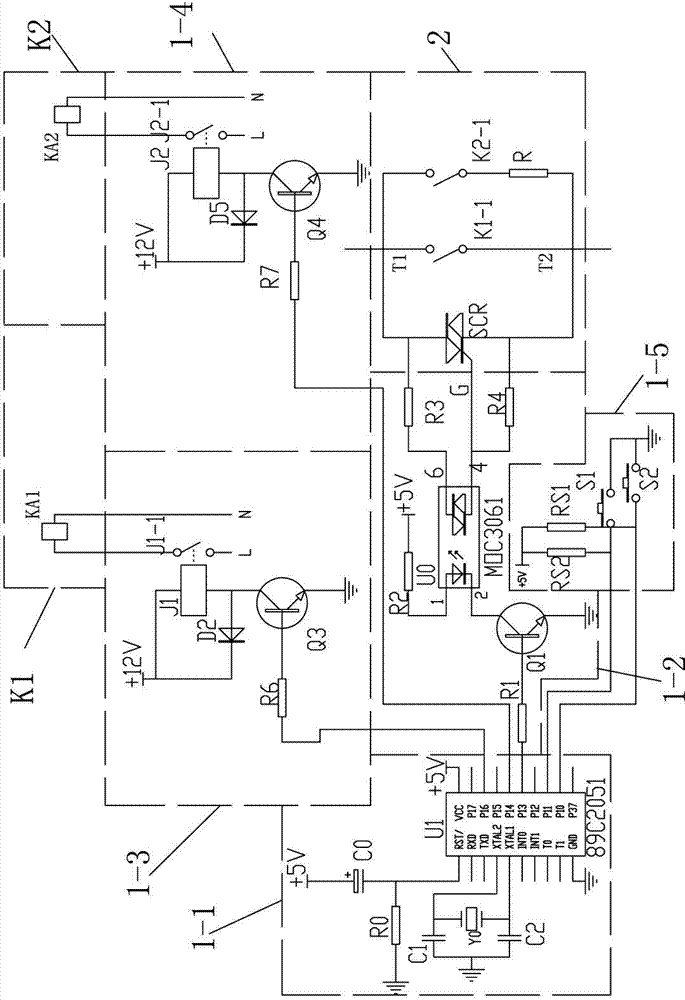 Silicon controlled composite switch of intelligent zero-crossing switching