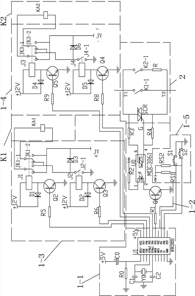 Silicon controlled composite switch of intelligent zero-crossing switching